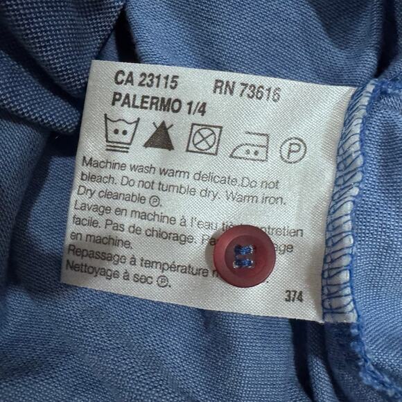 BOSS Hugo Boss Palermo 1/4 Blue Jersey Button Shirt M - Picture 6 of 7